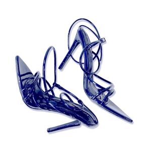 NWOT Cape Robbin Women's NABIL Cobalt Blue Patent Leather Strappy Sandals